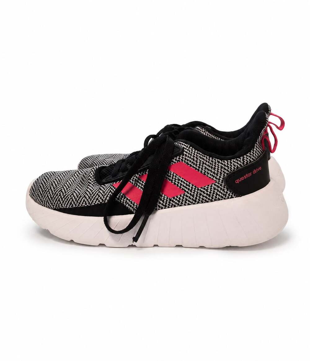 Adidas Questar Drive Kids Size 12.5K Black Pink Sneakers